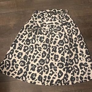 Talbots Black and White Animal Print Midi Skirt